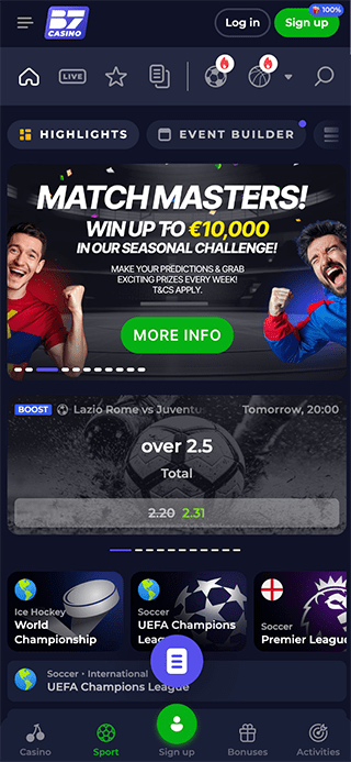 b7 casino sportsbook highlights